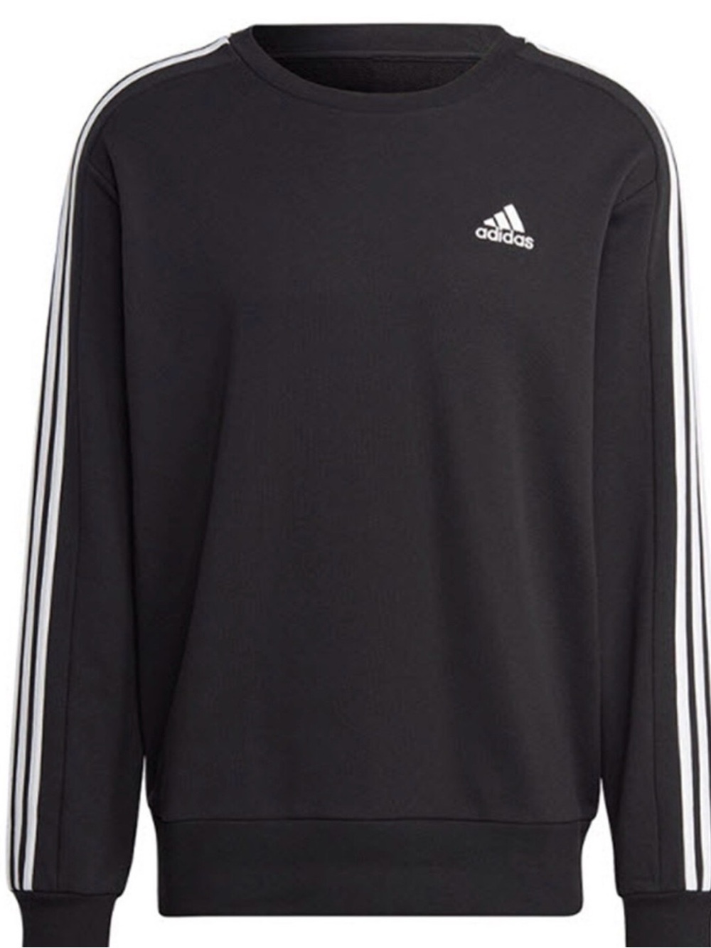 adidas Black Sweatshirt with White Three-Stripes